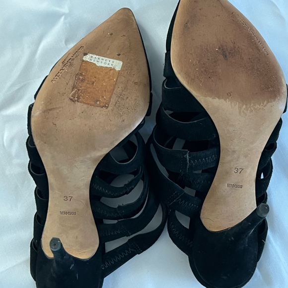 ‼️SALE Alexander Wang Strappy  like new Black Suede Heels size 37 Worn 1 X - Picture 6 of 7